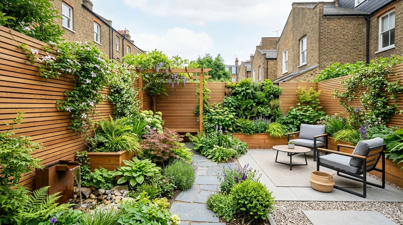 small garden with fence