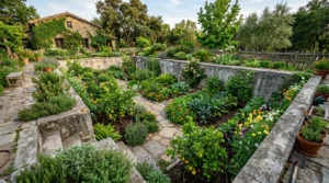 garden in a pool