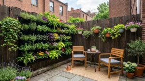 small garden with fence
