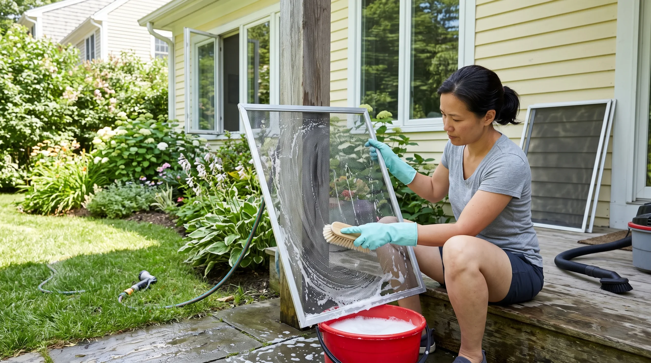how to clean window screens